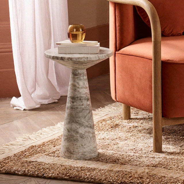 Basso Marble Side Table In Fantasy Brown by Atkin And Thyme - image 1