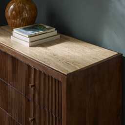 Mirabelle Travertine Chest of Drawers by Atkin And Thyme, H81 x W100 x D45 cm - thumbnail 2