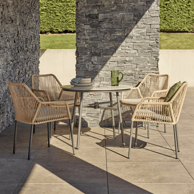 Olivia 4 Seat Round Dining Set - Wheat by Atkin And Thyme - image 1