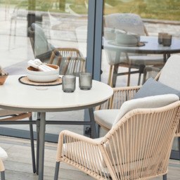 Olivia 4 Seat Round Dining Set - Wheat by Atkin And Thyme - thumbnail 2