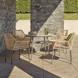 Olivia 4 Seat Round Dining Set - Wheat by Atkin And Thyme