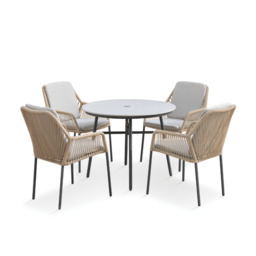 Olivia 4 Seat Round Dining Set - Wheat by Atkin And Thyme - thumbnail 3