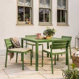 Anna 4 Seat Dining Set in Green by Atkin And Thyme