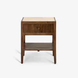 Mirabelle Travertine Bedside Table by Atkin And Thyme, H60.5 x W50 x D40 cm - thumbnail 5