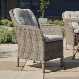 Karla 6 Seat Rattan Dining Set with Lazy Susan and Parasol by Atkin And Thyme - thumbnail 5