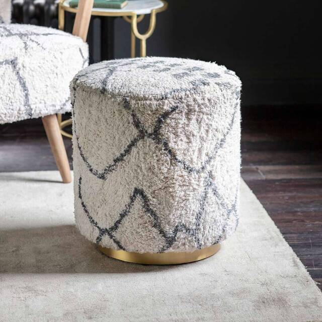 Carnaby Footstool In Moroccan Printed Cotton