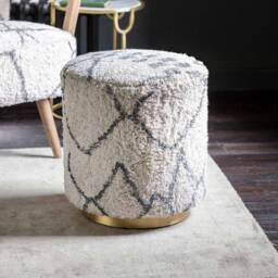 Carnaby Footstool In Moroccan Printed Cotton