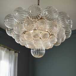 Solace Glass Chandelier by Atkin And Thyme, H38.5 x W64 x D64 cm