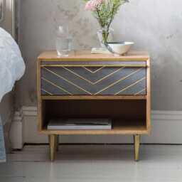 Toshi Bedside Table by Atkin And Thyme, W48 x D35 x H49cm