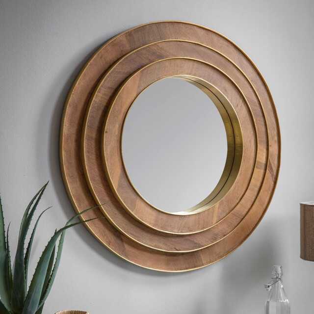 Ava Wall Mirror by Atkin And Thyme, H91 x W91 x D7 cm, inner mirror dimensions H49 x W49 cm. Weight 12Kgs - image 1