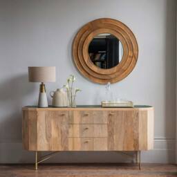 Ava Wall Mirror by Atkin And Thyme, H91 x W91 x D7 cm, inner mirror dimensions H49 x W49 cm. Weight 12Kgs - thumbnail 2