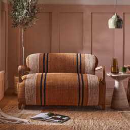 Aviator Loveseat In Striped Cotton Rug