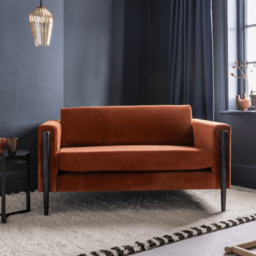 Lexington Loveseat in Rust Velvet - Black Legs by Atkin And Thyme - thumbnail 2