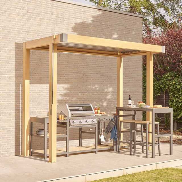 Savannah BBQ Pergola 4m x 1.5m Kit - Oak by Atkin And Thyme - image 1