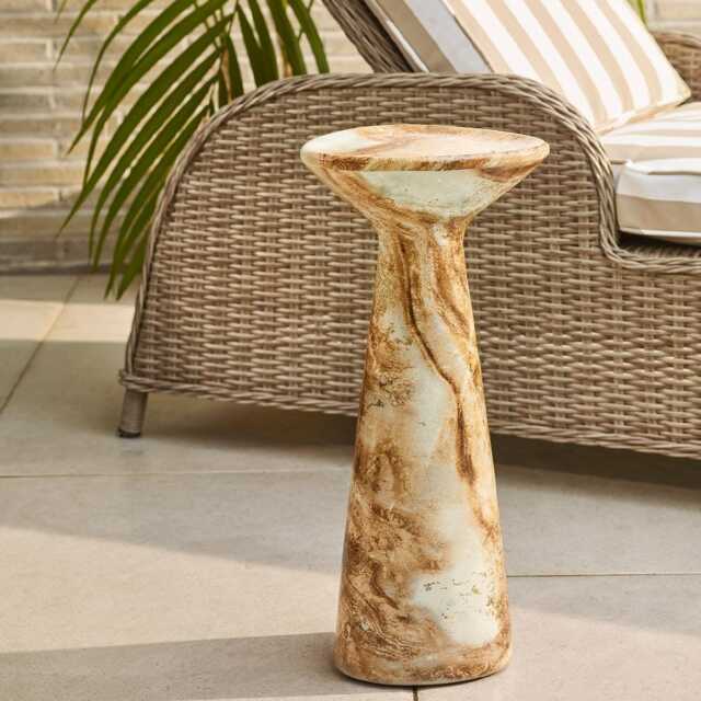 Jasper Side Table Marble Finish by Atkin And Thyme, H55.5 x W25.5 x D25 cm - image 1
