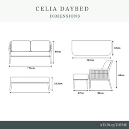 Celia Daybed by Atkin And Thyme, H840 x W1730 x D835 cm - thumbnail 3