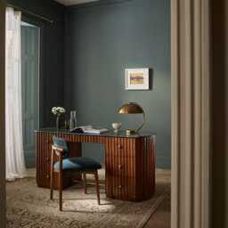 Jude Large Fluted Marble Desk by Atkin And Thyme, H78 x W174.2 x D60 cm - thumbnail 1