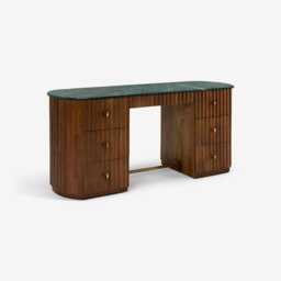 Jude Large Fluted Marble Desk by Atkin And Thyme, H78 x W174.2 x D60 cm - thumbnail 3