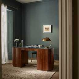 Jude Large Fluted Marble Desk by Atkin And Thyme, H78 x W174.2 x D60 cm - thumbnail 2
