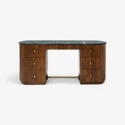 Jude Large Fluted Marble Desk by Atkin And Thyme, H78 x W174.2 x D60 cm - thumbnail 5