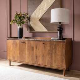 Brera Marble Sideboard by Atkin And Thyme, H75.5 x W160 x D45 cm