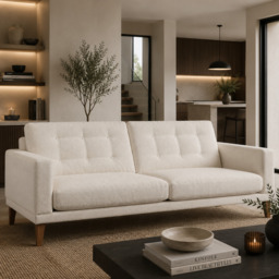 Fitzroy 4 Seat Sofa In Ivory Bouclé