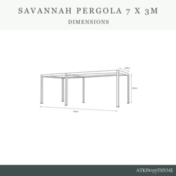 Savannah Pergola with lights 7m x 3m Kit - Oak by Atkin And Thyme - thumbnail 4