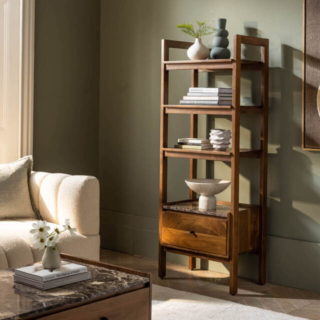 Brera Marble Narrow Shelving Unit