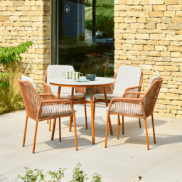 Olivia 4 Seat Round Dining Set - Terracotta by Atkin And Thyme - thumbnail 2