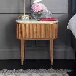 Flute Marble Bedside Drawer by Atkin And Thyme, W48 x D37 x H51.5cm - thumbnail 2