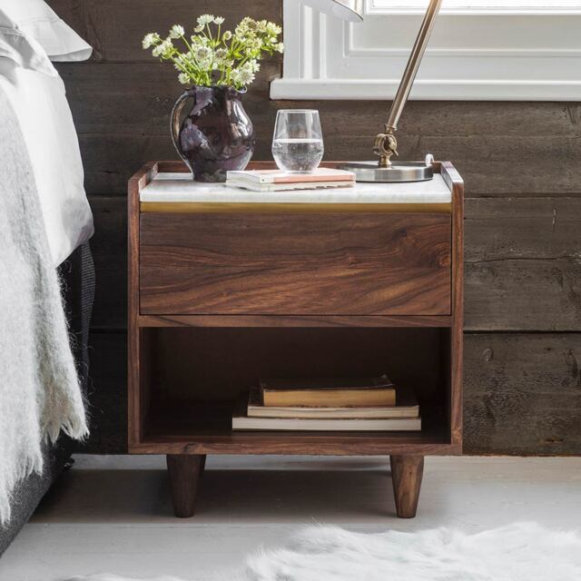Deco Marble Bedside Table by Atkin And Thyme, W48x D35 x H50cm - image 1