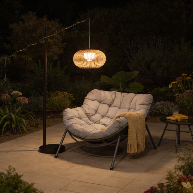 Matera Rechargeable Rattan Floor Lamp - 1.8m by Atkin And Thyme - image 1