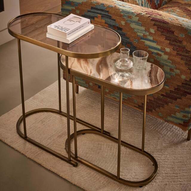 Estrella Nesting Side Tables in Fantasy Brown