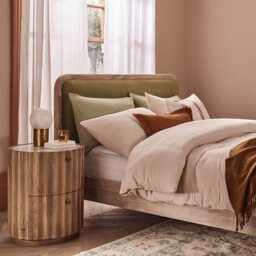 Treviso Marble Bedside Table In Natural by Atkin And Thyme, H60 x W55 x D43 - thumbnail 2
