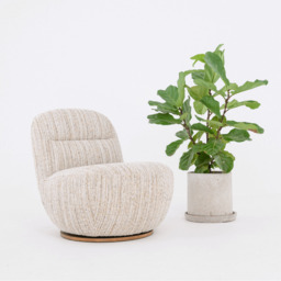 Susie Swivel Chair in Textured Weave by Atkin And Thyme, H75.5 x W68 x D87.5 cm - thumbnail 4