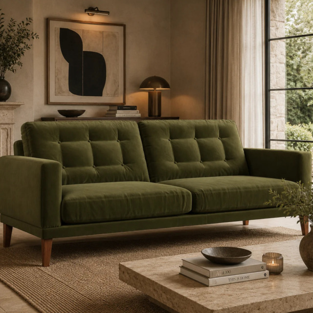 Fitzroy 4 Seat Sofa In Vine Easy Care Velvet