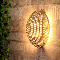 Barca Rechargeable Rattan Wall Light by Atkin And Thyme, H30 x W15 x L17cm - thumbnail 2