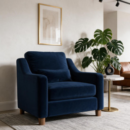 Hampton Armchair In Indigo Eco Velvet