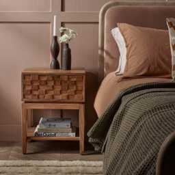 Poppy Bedside Table by Atkin And Thyme, H57.5 x W44 x D35 cm