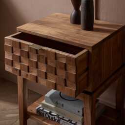 Poppy Bedside Table by Atkin And Thyme, H57.5 x W44 x D35 cm - thumbnail 2