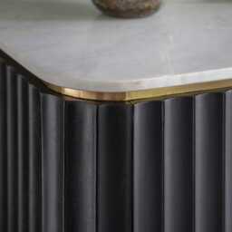 Flute Marble Sideboard - Black by Atkin And Thyme, W147 x D45 x H76cm - thumbnail 3