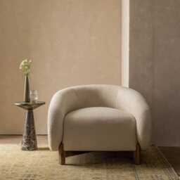 Cocoon Armchair In Natural Boucle by Atkin And Thyme, H69 x W87 x D90 cm, Seat Height 43cm - thumbnail 4