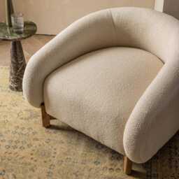 Cocoon Armchair In Natural Boucle by Atkin And Thyme, H69 x W87 x D90 cm, Seat Height 43cm - thumbnail 3