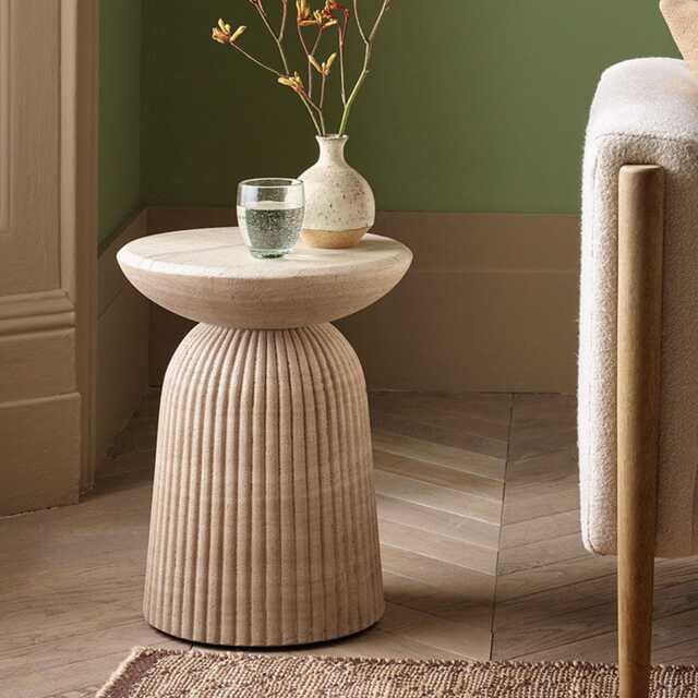 Mason Side Table / Stool Travertine Finish by Atkin And Thyme - image 1