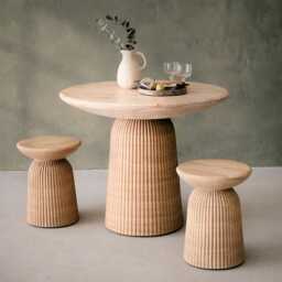 Mason Side Table / Stool Travertine Finish by Atkin And Thyme - thumbnail 3