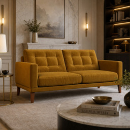 Fitzroy 3 Seat Sofa In Turmeric Easy Care Velvet