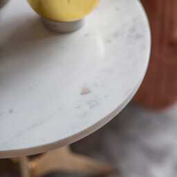 Arcadia White Marble Side Table by Atkin And Thyme, W40 x D40x H52cm - thumbnail 2