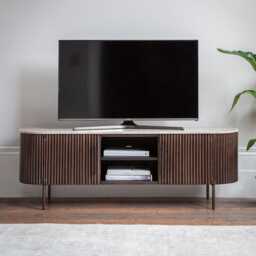 Monza Metal & Marble Media Unit by Atkin And Thyme, H50 x W150 x D35 cm - thumbnail 1