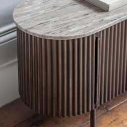 Monza Metal & Marble Media Unit by Atkin And Thyme, H50 x W150 x D35 cm - thumbnail 3
