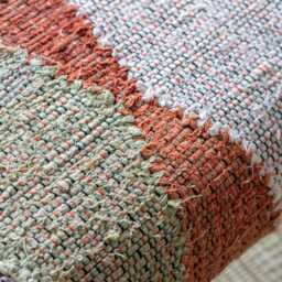 Scoop Footstool in Multicoloured Rug by Atkin And Thyme, H43 x W74 x D43 cm - thumbnail 2